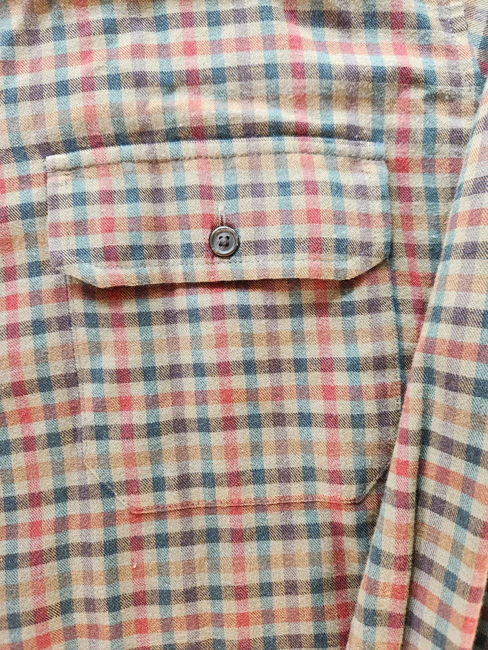 J.CREW Men's Plaid Flannel Button-Up Long Sleeve Point Collar Pockets Size M